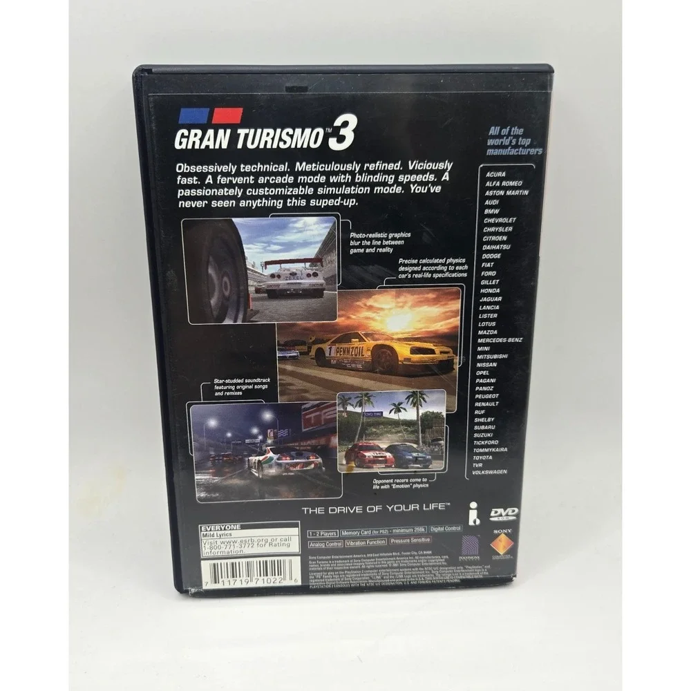 Gran Turismo 3 A-spec (Sony PlayStation 2, 2006) Complete Game w/‎ Manual